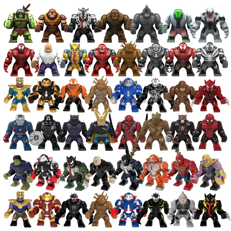 Hot Big Super Heroes Spider Venom Carnage sommossa personaggi Anti-veleno uomo Mini Plastic Building Block Figure muslimah