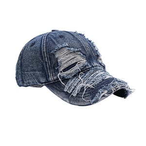 Hochwertiger zerrissener gewaschener Cowboy-Baseball hut Soft-Top-Visier Hipster Vintage gewaschener alter Hut - Product Image 5