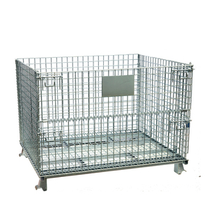 Caja de almacenamiento apilable pequeña plegable contenedor de jaula de alambre de malla metálica - Product Image 6