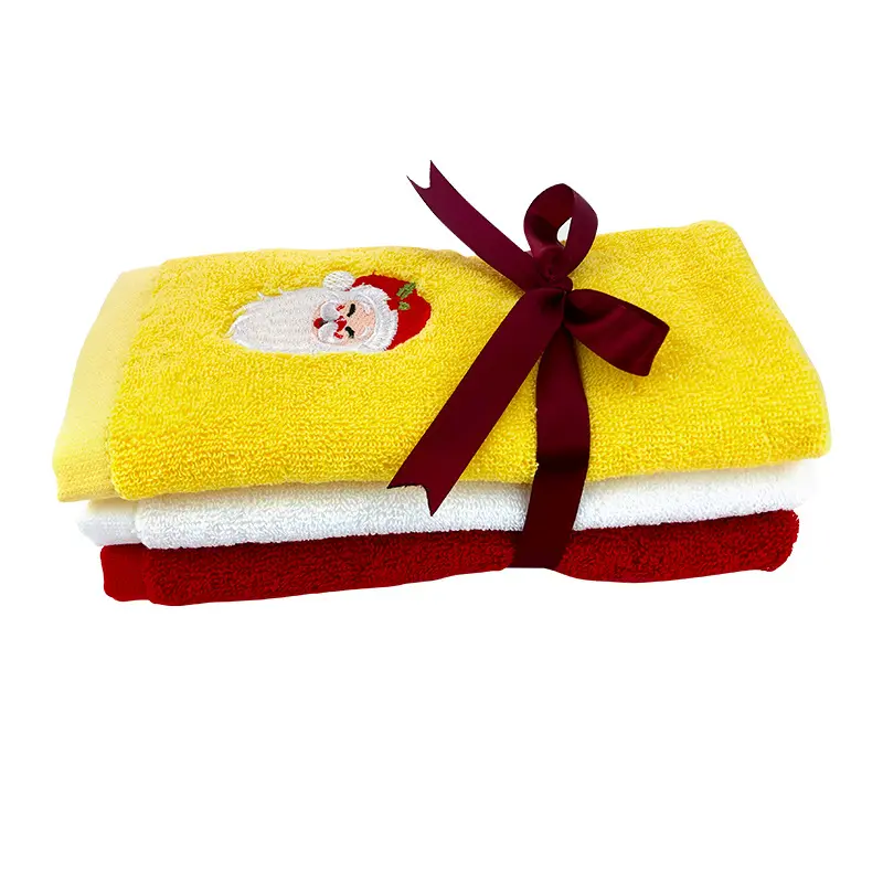 Asciugamano regalo di natale con asciugamano per il viso in cotone di alta qualità con ricamo