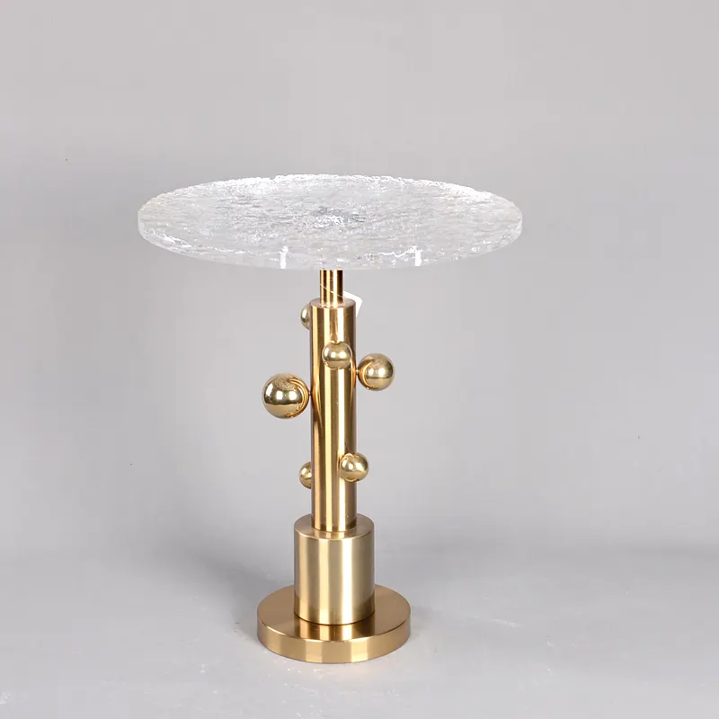 Piccolo Set di estremità rotonde lato personalizzato colore marmo pietra di lusso moderno caffè tavoli ad angolo accento tavolo mobili da tavolo per soggiorno