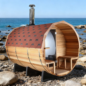 Sauna a Botte per Esterni in Legno di Hemlock Puro per 6-8 Persone, Basso EMF, Produzione Diretta 2026 - Product Image 2