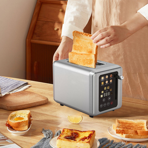 Kommerzielle elektrische 2-Scheiben-stellige Toaster-Maschine mit LED-Küchen-Popup Schwarz Smart Touchscreen-Panel Brötchen-Brot-Toaster - Product Image 5