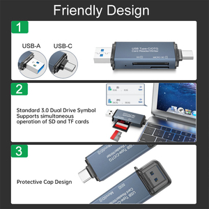 USB 3.0/USB C để TF/SD Đầu đọc thẻ 2 trong 1 bộ nhớ thông minh Đầu đọc thẻ Loại C OTG ổ đĩa flash CardReader Adapter - Product Image 2