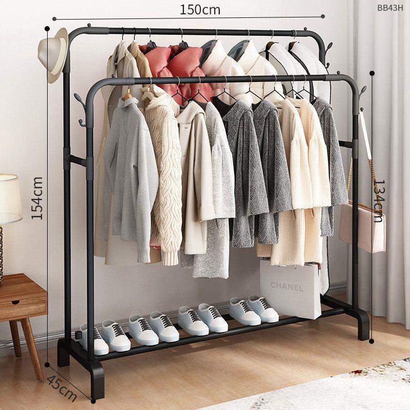 1.5m - Black Single-Layer Double Pole