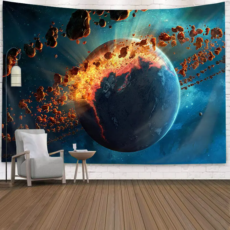 Tapiz del planeta espacial Tapiz del Sistema Solar Trippy Galaxy Mural Tapices para niños 60*40 pulgadas
