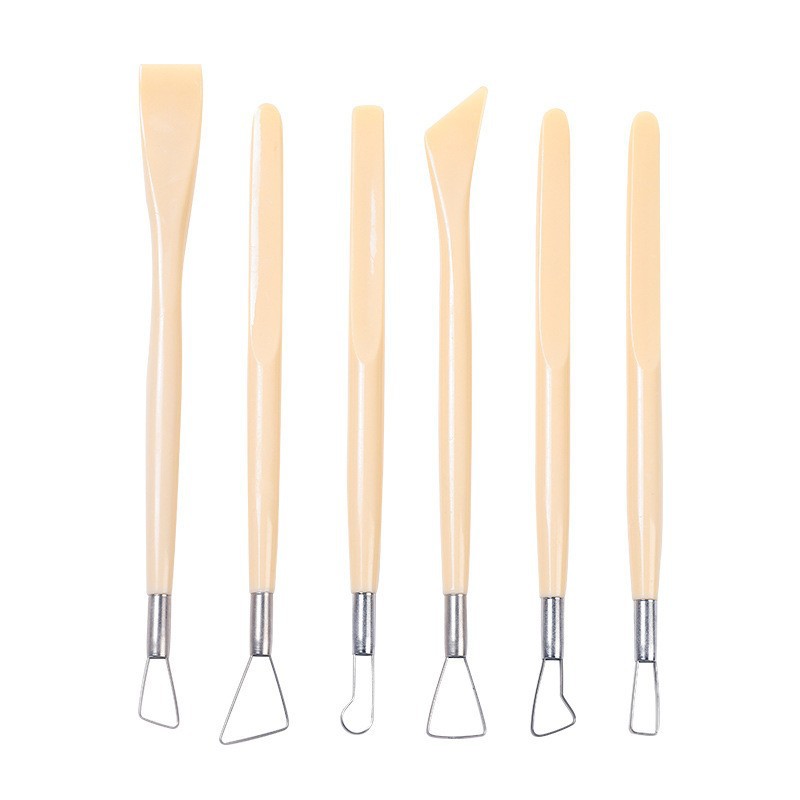 Kw-t-263 ดินพลาสติก หัวเดียว 6 ชิ้น ชุด-สีเบจ-การ์ดตุ่ม