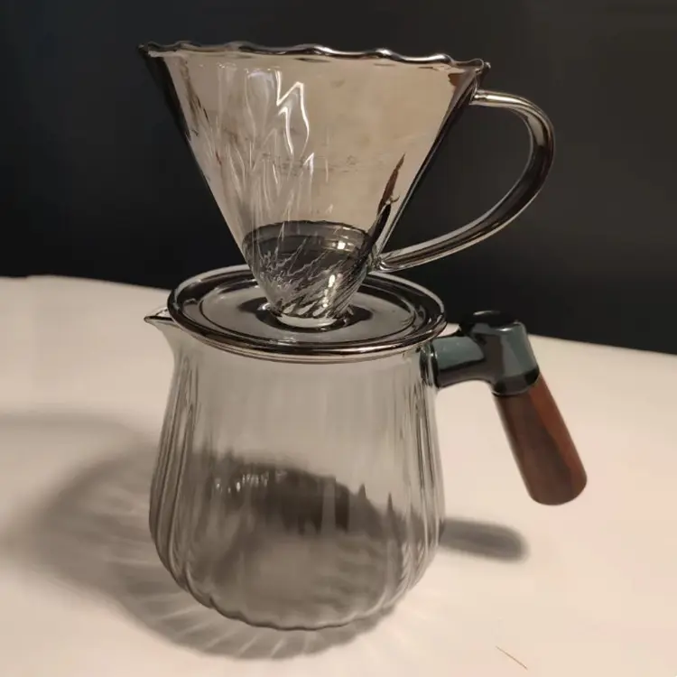 Highwin 750Ml Handdruppel Hittebestendige Glazen Koffiepot Koffiepot