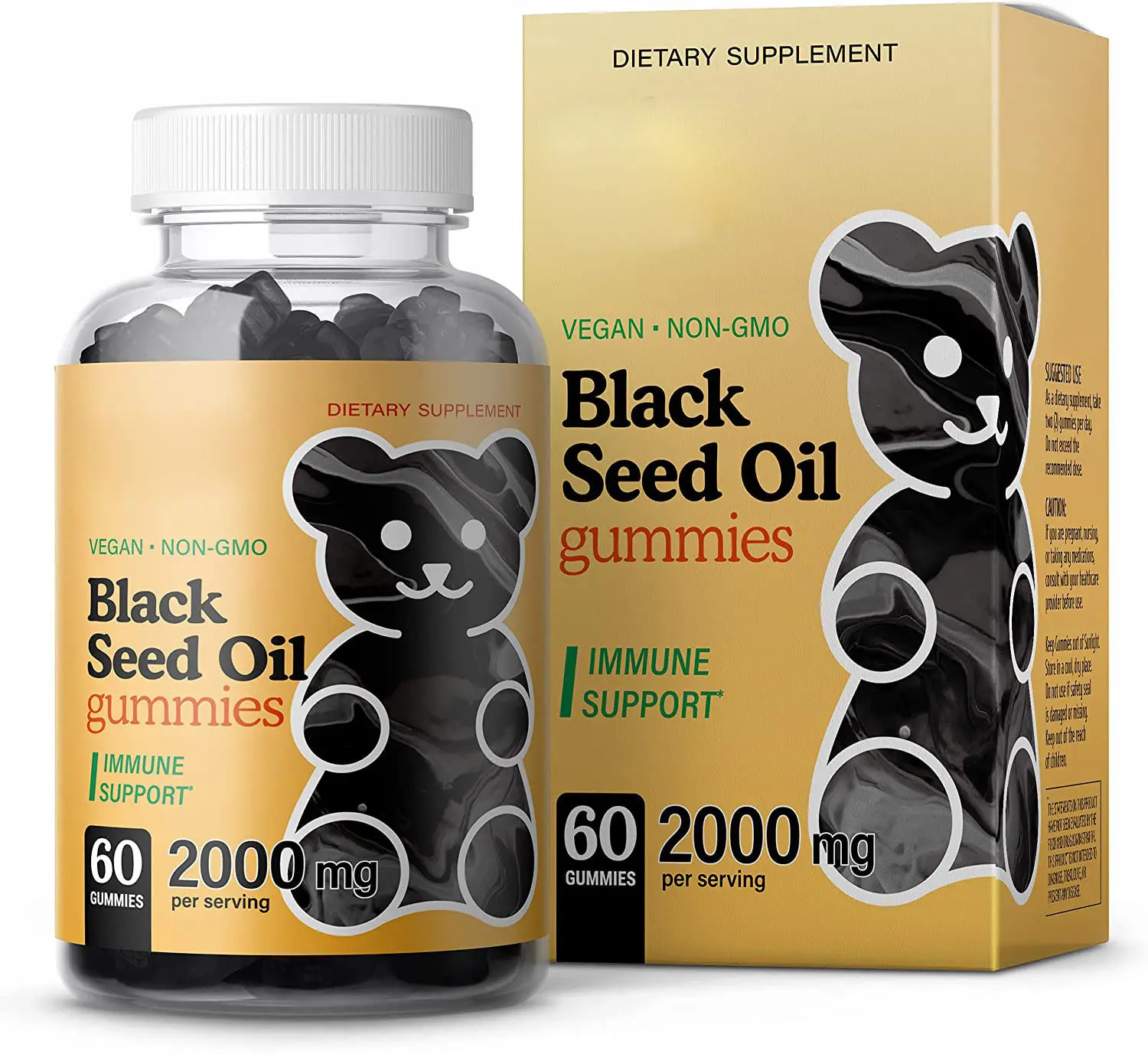 Private Label Vegan potente supporto immunitario organico nero olio di cumino Gummies per la crescita dei capelli integratore