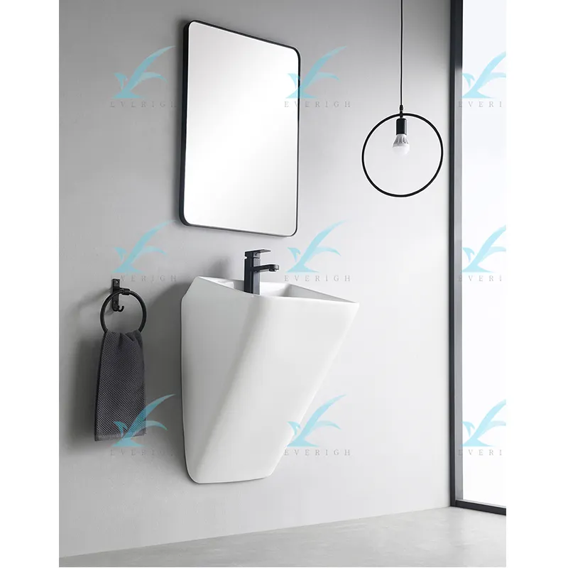 Vendita calda design brevettato bagno sospeso montato a parete comò bianco lavabo di grandi dimensioni