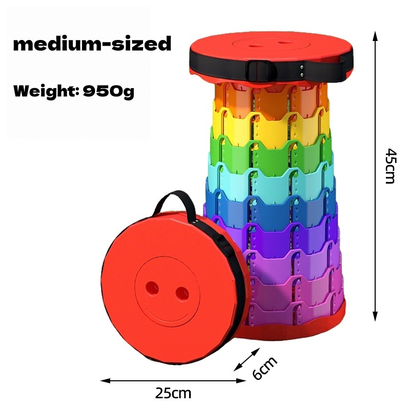 Taille moyenne - Rouge - Couleur arc-en-ciel