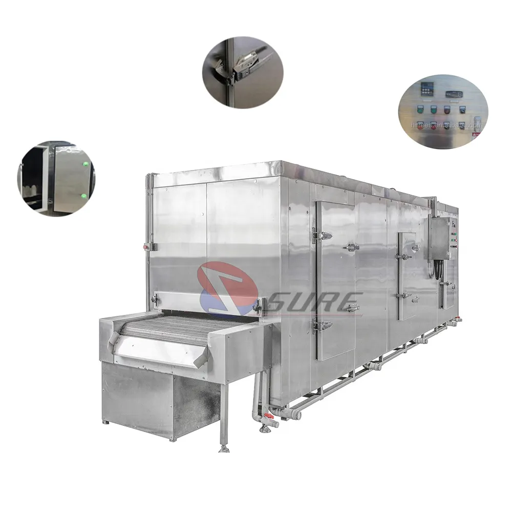 食品加工機ステンレス鋼ベルトIQFトンネル冷凍庫