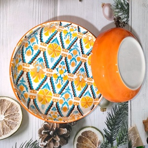 Japanese <strong>Ceramic</strong> Hand Painted Underglaze Color Rice Bowl Plate Gift Box Tableware Set Bohemian Style Gift Set - Product Image 6