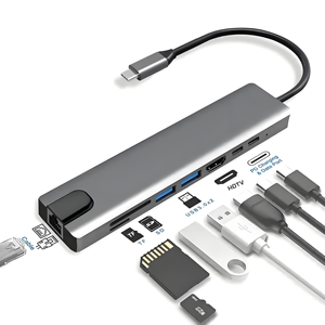 Usb3.0 8 Port <strong>Usb</strong> 3.1 Type c Hub 8 in 1 <strong>Usb</strong> Hub Multi Function <strong>Adapter</strong> for MacBook Pro and Type C Windows Laptops - Product Image 1