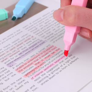 Bolígrafo resaltador fluorescente de sistema de estudio codificado por colores de indexación de páginas de búsqueda rápida de doble intensidad profesional Premium personalizado - Product Image 4