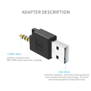 USB 2.0公到3.5毫米公数据同步充电器适配器连接器适用于iPod Shuffle 2nd 3rd - Product Image 6