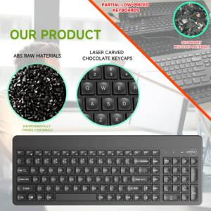 Tamaño compacto 103 Teclas 2,4G USB teclado y ratón Oficina Silencioso Teclado de computadora Multimedia Inalámbrico Teclado y ratón Combo - Product Image 3