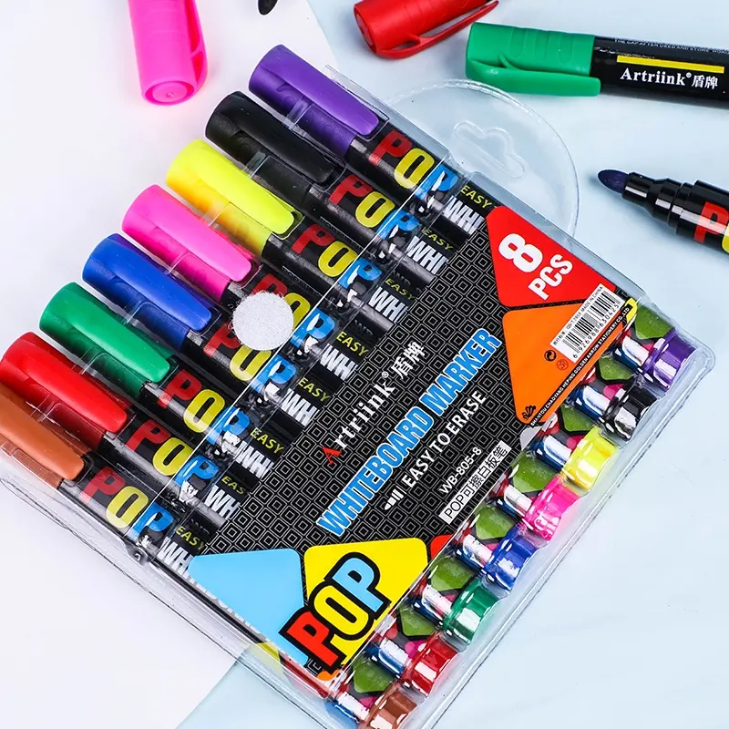 Wholesale office and school style 8 colors non-toxical dry erase white board marker pen whiteboard marker