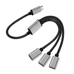 3 in 1 USB C Hub 30CM şarj müzik ve klavye fare Flash sürücü için OTG adaptörü sabit Disk - Product Image 1