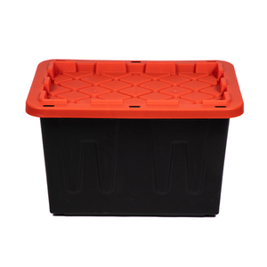 Caja de almacenamiento de plástico de 23 galones con tapas Contenedor de almacenamiento duradero de alta resistencia Contenedores de almacenamiento de plástico anidados y apilados - Product Image 1