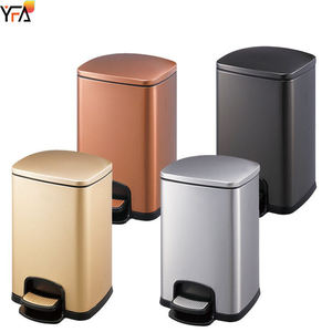 Yumuşak yakın kapak kağıdı ile 12L paslanmaz çelik Pedal çöp kutuları çöp kutusu oda kapalı mutfak geri dönüşüm kutusu - Product Image 3