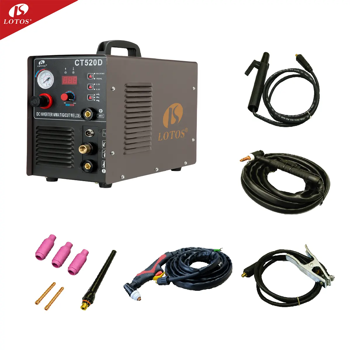 Maquina de para soldar CT520D Lotos 3 em 1 cortador de plasma soldador tig plasma soldador de solda 110v 220v preço hangzhou