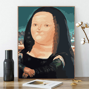 Diy karikatür versiyonu Da Vinci üreme Mona Lisa portre sanat eserleri boya keten tuval ev hediye çocuklar dijital yağlıboya
