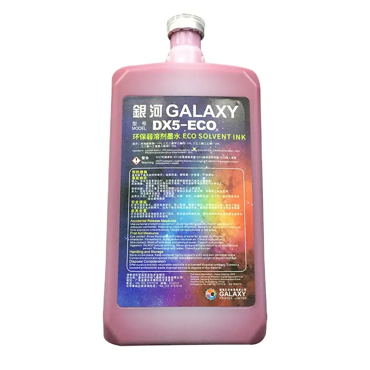 Tinta de solvente para galaxy, tinta de solvente dx4 dx5 dx7 xp600 i3200 eco