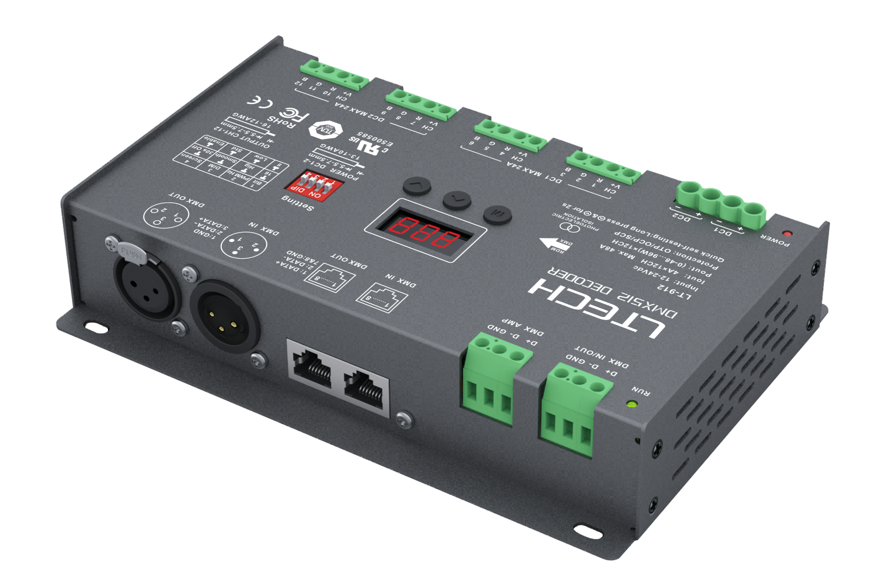 LT-912/RGB 16bit 4A*12CH Máx.48A Máx.1152W