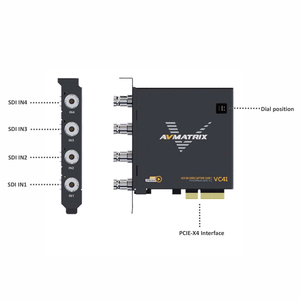 การ์ดจับภาพวิดีโอ VC41 avmatrix 4-Channel 3G HD SDI PCIe สำหรับ OBS XSplit การสตรีมมิ่งคอมพิวเตอร์การ์ดจับภาพสำหรับการสตรีมมิ่งสด - Product Image 2