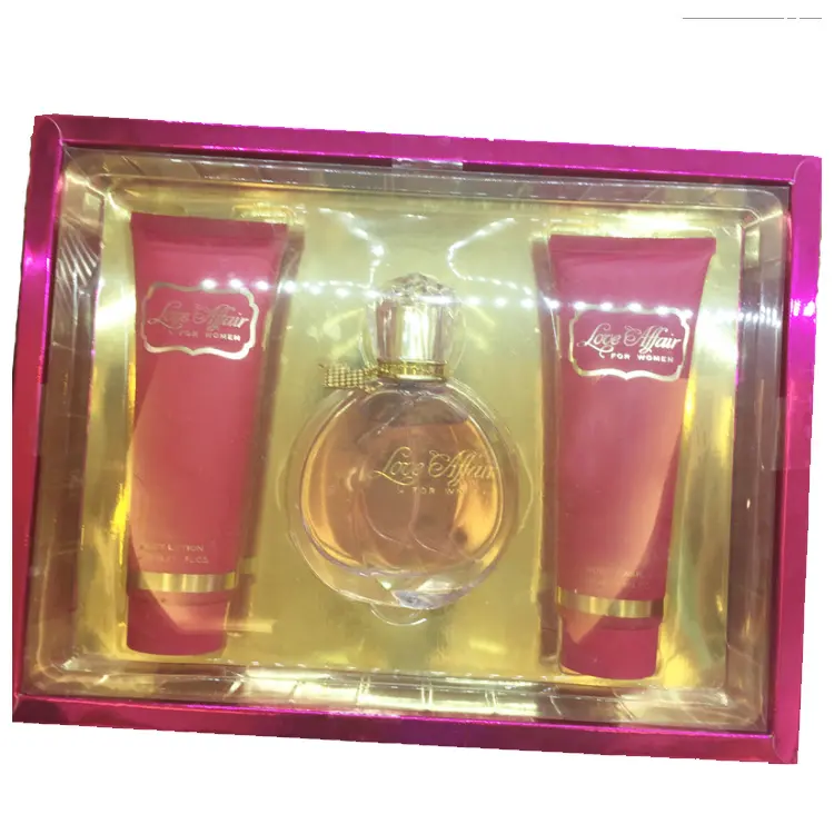 OEM de Chicphia 3pcs de regalo de las mujeres para Chrimtas 150ml loción de cuerpo 150ml lavado de cuerpo 100ml de Perfume