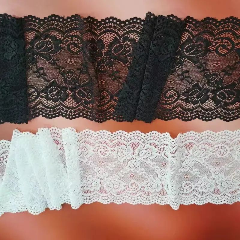 elastic stretch trimming lace socks knitted webbing garment elastic lace trim for lingerie