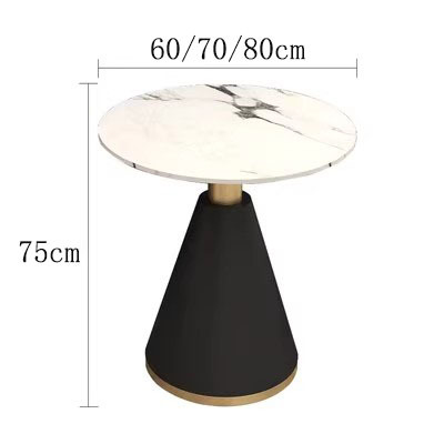 Tavolino da tè bianco "Montagna di Neve" - Diametro 60 cm
