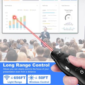 USB tipo C presentazione Clicker Wireless presentatore Clicker remoto per presentazioni PowerPoint puntatore Laser rosso - Product Image 3