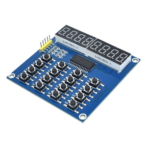 TM1638 Digitale LED-Anzeige 8-Bit-Digitalröhrenplatine 3-Draht 16 Tasten 8-Bit-Tastatur-Scan und KEY-LED-Modul für Arduino