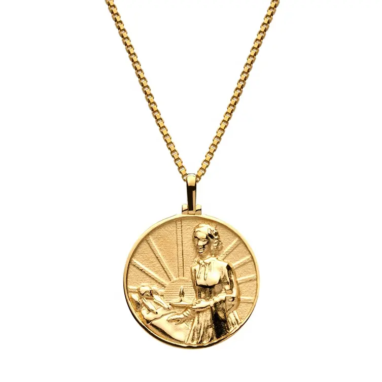 Caldo di vendita 18k placcato oro 925 sterling silver florence nightingale carattere collana in oro