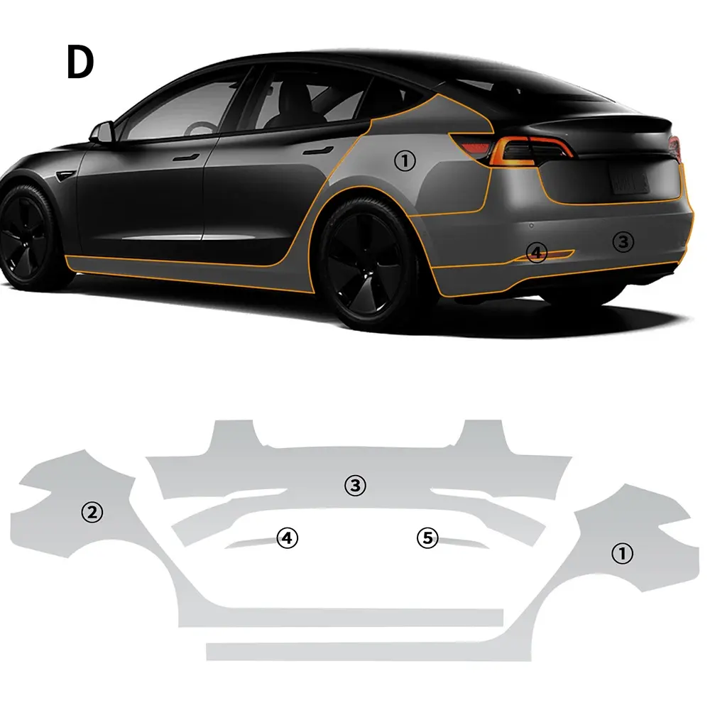 TPU 스크래치 방지 자동차 페인트 보호 필름, Tesla Model 3, 2020, 2021, 2022, 2023, 액세서리용 PPF 클리어 데칼 키트