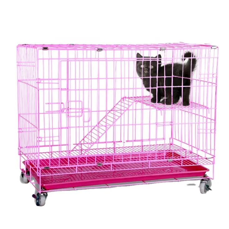 Petites Cages pour animaux de compagnie en acier inoxydable, porte-chat de styliste, grande vente