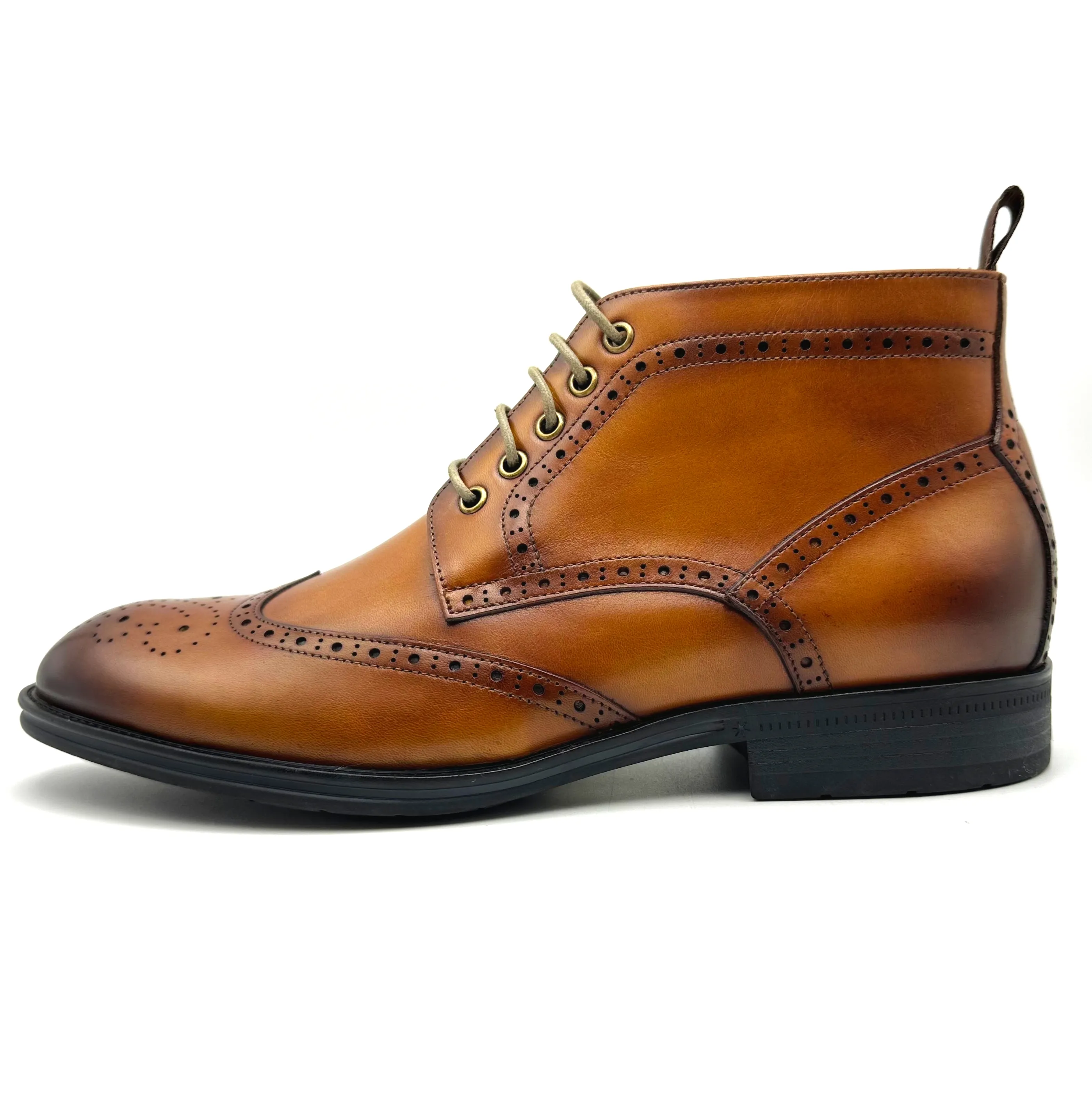 Botas de cuero genuino de estilo italiano para hombres botines elegantes al por mayor personalizados