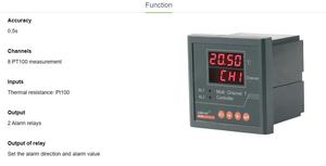 ARTM-8 Pt100 input Multi channel regolatore di temperatura con uscita di allarme