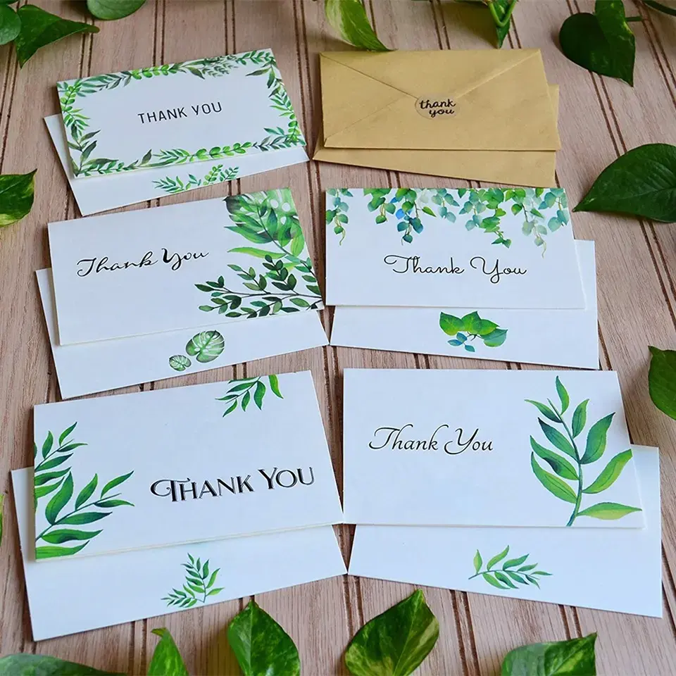 Tarjeta de agradecimiento personalizada de 6x4 pulgadas con sobres y pegatinas para boda, baby shower, graduación, negocios, aniversario