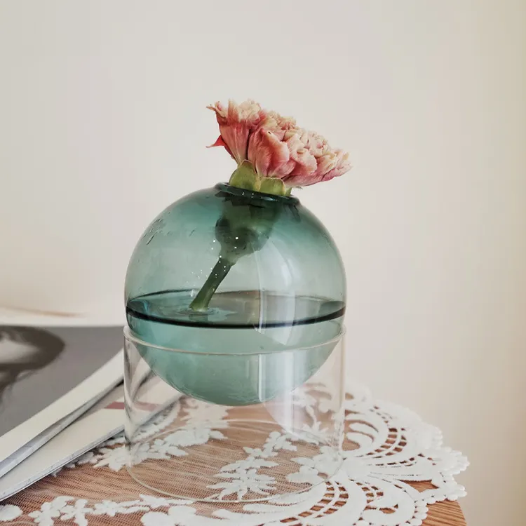 Arrangement floral hydroponique transparente en borosilicate, ornements de décoration pour la maison, Simple et moderne, 1 pièce