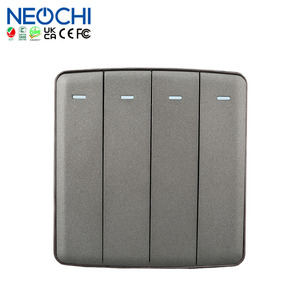 Neues Design Multi-Control-Panel Momentan-Taste PC-Material Elektrische Leistung 4-Gang-Licht-Wandschalter für den Home-Office-Einsatz - Product Image 1