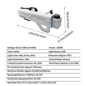 1500 - Watt Portable Electric Smoke Gun (smoke Machine), <strong>White</strong>, with Dynamic Lighting Effects. Ideal for Weddings and Parties. - Product Image 5