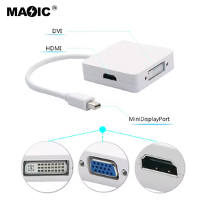 High Quality <strong>Mini</strong> DP to <strong>HDMI</strong> VGA DVI 3 in 1 Adapter <strong>Mini</strong> Display Port 3 in 1 Hub - Product Image 4