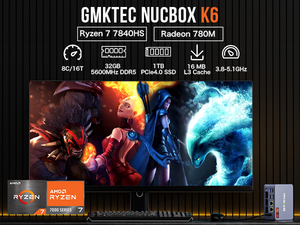 Gmktec K6 AMD R7สำหรับเล่นเกมมินิพีซี8-core 16-Thread 16-32GB DDR5 512GB/1TB SSD คอมพิวเตอร์พีซีมินิคอมพิวเตอร์พีซีเล่นเกม - Product Image 6