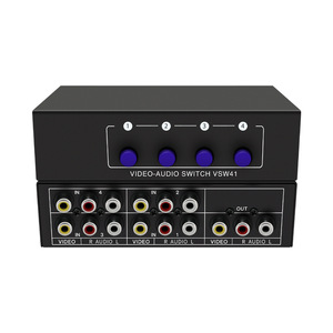 Conmutador de audio y video AV Interfaz RCA de salida 4 en 1 4*1 Compartido 4 Amarillo Rojo WhiteLotus Fuente Fabricantes - Product Image 1