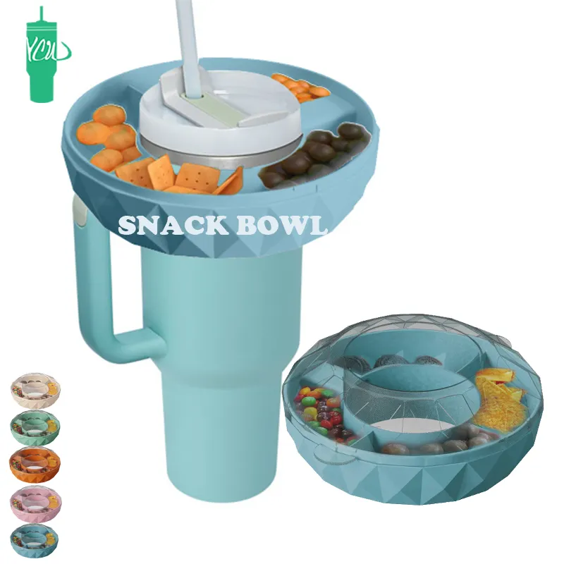 Bát phụ kiện tái sử dụng 40 oz Tumbler nhựa Snack Khay bộ cho cup 40 oz Snack Vòng cho 40ozcup với xử lý