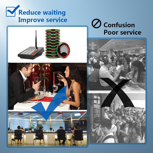 Ycall không dây Coaster Buzzers hệ thống phân trang 1 bàn phím 10 Máy nhắn tin 1 sạc gọi hàng đợi cho nhà hàng - Product Image 6