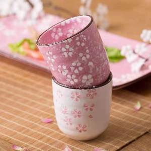 150ML porselen çay seti pembe bardağı sublime bardak japon seramik yeniden kullanılabilir kahve kupası retro taş <span class=keywords><strong>sakura</strong></span> sake bardak